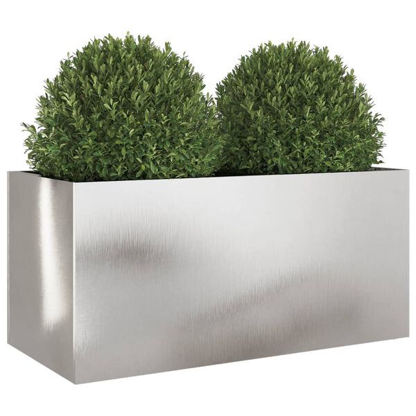 vidaXL Planter Silver Stainless Steel Medium Durable Planter