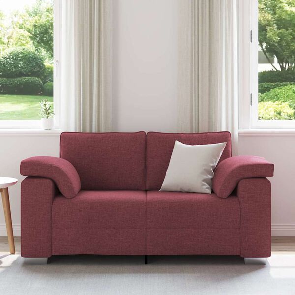 vidaXL Sofa Wine Red 62.99 x 30.31 x 32.28 in Fabric