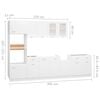 vidaXL Kitchen Cabinet Set White Engineered wood, Glass Large