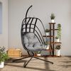 vidaXL Hanging Egg Chair Anthracite and Black Steel, Polypropylene Large