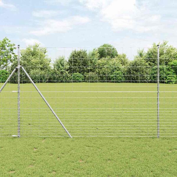 vidaXL Field Fence Gray 5.2'x 32.8'Steel