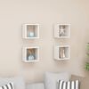 vidaXL Cube Shelf Set of 4 High gloss white Engineered wood Small