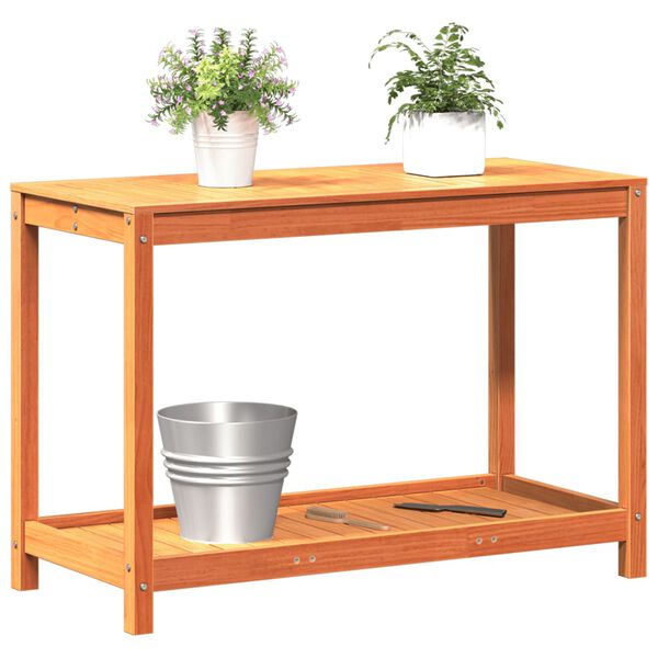 vidaXL Potting Table Wax Brown Solid Pine Wood 42.5 x 19.7 x 29.5 in