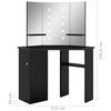vidaXL Dresser Black MDF Dressing Table Other Modern Mirror