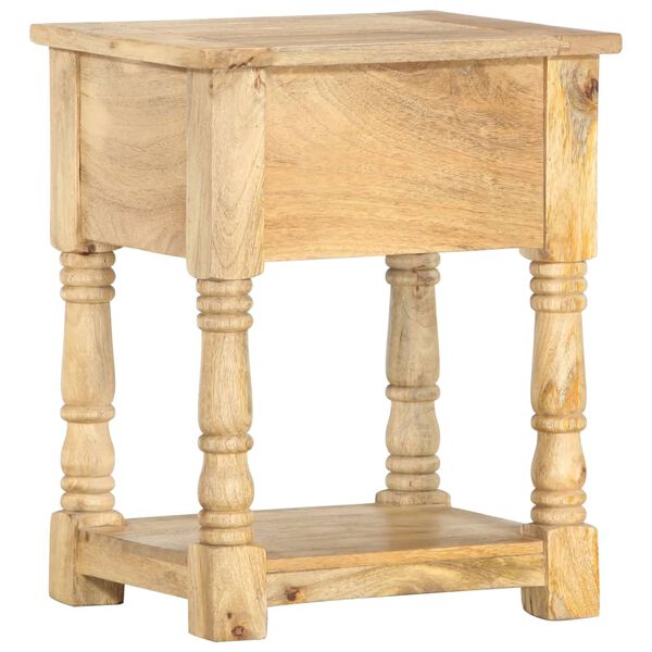 vidaXL Bedside Cabinet 15.7"x13.8"x19.7" Solid Mango Wood