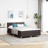 vidaXL LED Box Spring Bed Dark Brown 55.12 x 78.74 in Fabric