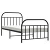 vidaXL Bed Frame Black Steel Twin Bed Frame Rectangular Traditional