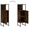 vidaXL Bathroom Cabinet Smoked Oak Engineered Wood, Powder-Coated Steel