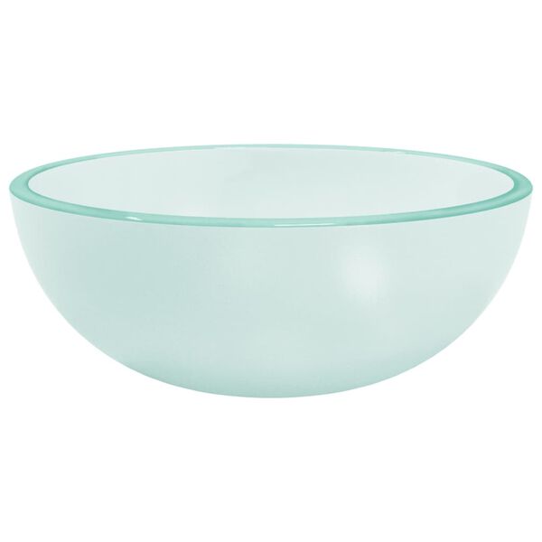 vidaXL Basin Tempered Glass 11.8x4.7" Frosted