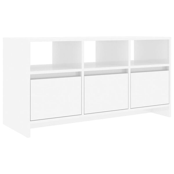 vidaXL TV Stand High Gloss White 40.2"x14.8"x20.7" Engineered Wood