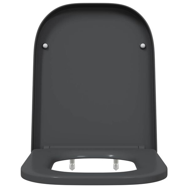 vidaXL Toilet Seat Anthracite 17.52 x 13.78 x 1.42 in Duroplast
