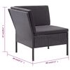 vidaXL Garden Lounge Set Black PE (polyethylene) rattan Medium Modular