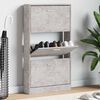 vidaXL Shoe Cabinet Concrete Grey Engineered Wood 23.2 x 6.7 x 42.5 in