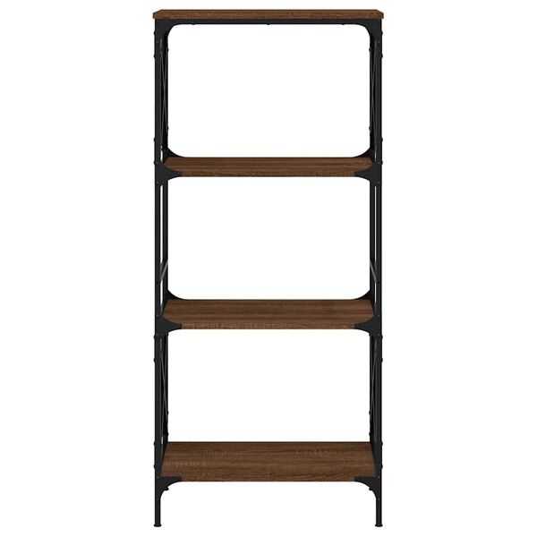 vidaXL Bookcase Brown oak Engineered wood and metal Medium