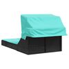 vidaXL Patio Double Sun Lounger Black, Turquoise