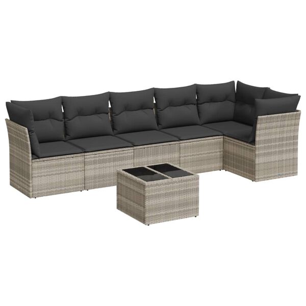vidaXL Garden Sofa Set Light gray, Dark gray