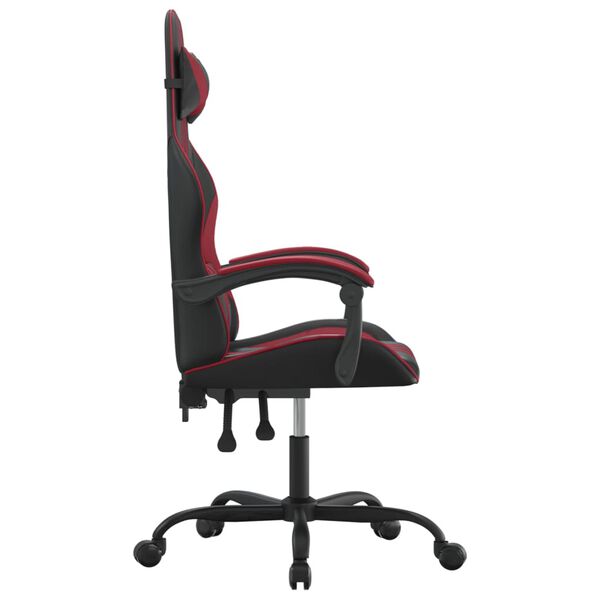 vidaXL Gaming Chair Black and Wine Red Faux Leather