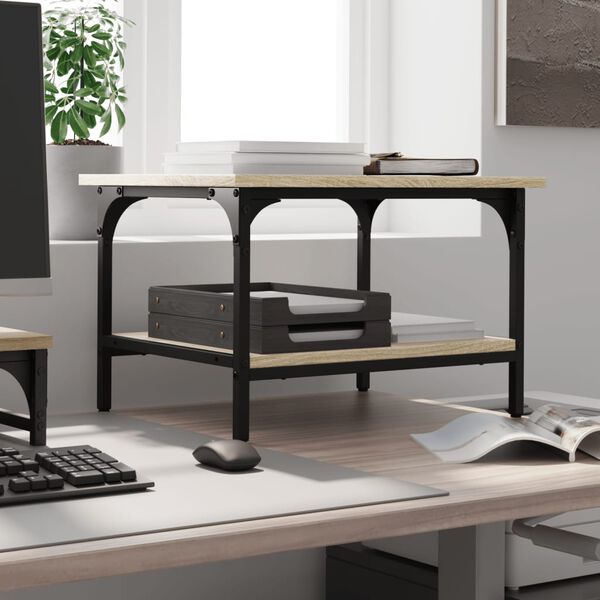 vidaXL Printer Stand 2-Tier Sonoma Oak 19.7"x15.7"x15" Engineered Wood