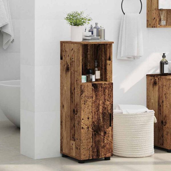 vidaXL Bathroom Cabinet with Storage Old Wood 11.81 x 13.78 x 37.40 in