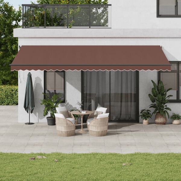 vidaXL Retractable Awning Brown, Anthracite