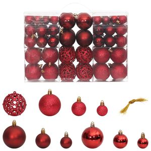 vidaXL Christmas Bauble Set of 100 Wine Red Polystyrene Small