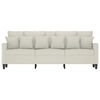 vidaXL 3-seater Sofa Cream Velvet (100% polyester), metal, foam 3-seater