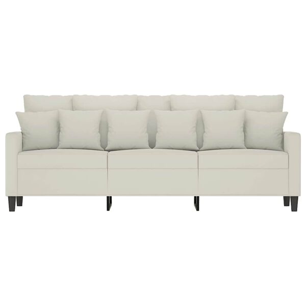 vidaXL 3-seater Sofa Cream Velvet (100% polyester), metal, foam 3-seater