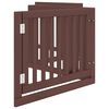 vidaXL Dog Gate Set of 4 Brown Poplar Wood Large Foldable Dog Gate