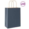 vidaXL Paper Bags 50 pcs with Handles Blue 21x11x28 cm