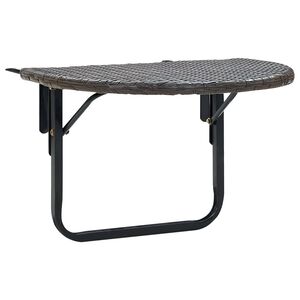 vidaXL Balcony Table Brown PE Rattan, Powder-Coated Steel