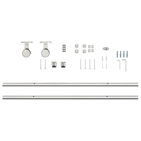 vidaXL Sliding Door Hardware Kit 72.0 " Stainless Steel Silver