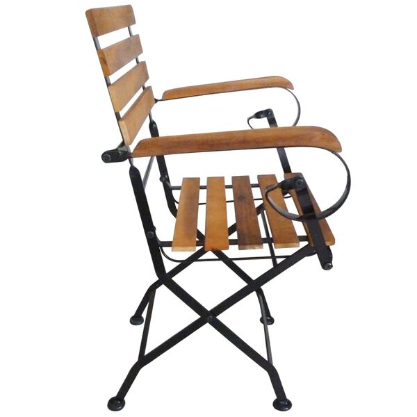 vidaXL Folding Chair Set of 4 Brown and Black