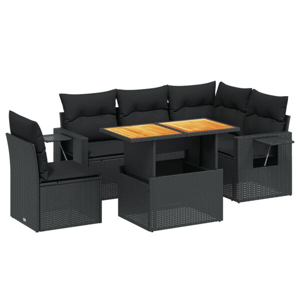 vidaXL Garden Sofa Set Black