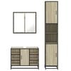 vidaXL Bathroom Furniture Set Sonoma oak Engineered wood, metal, glass