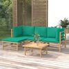 vidaXL Garden Lounge Set Natural Bamboo, Green Bamboo, 100% Polyester