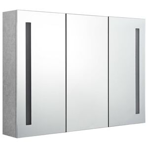 vidaXL Bathroom Cabinet Concrete Gray MDF with melamine finish, glass mirror