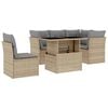 vidaXL Garden Sofa Set Beige PE rattan 6 Piece Set Modular