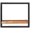 vidaXL Wall Shelf Set of 2 Brown, Black Solid Acacia wood, Steel Medium
