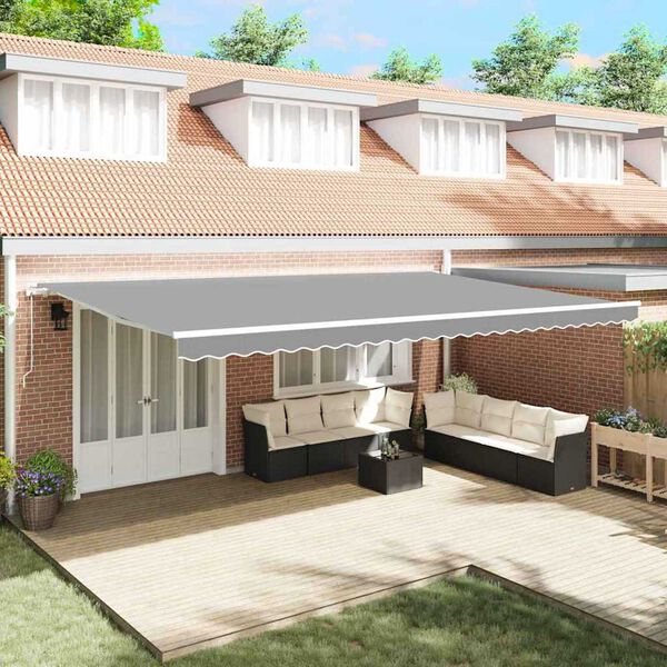 vidaXL Awning Manual White 236.2" x 118.1" Metal