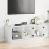 vidaXL TV Cabinet White Engineered wood, glass 40.2x14.6x16.5 in
