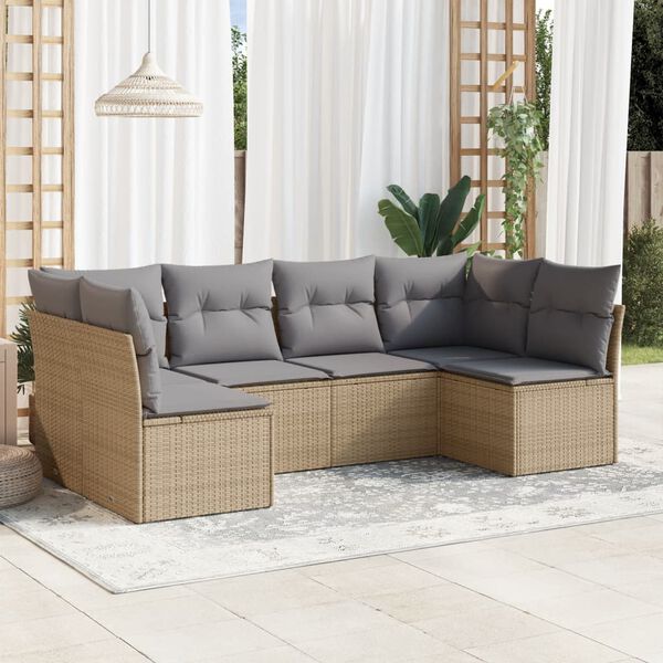 vidaXL Garden Sofa Set Beige, Light Grey