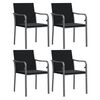 vidaXL Garden Dining Set Black Poly Rattan, Steel, Tempered Glass, Polyester