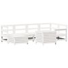 vidaXL Garden Sofa Set White Solid pine wood Large Modular