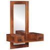 vidaXL Wall Mirror Honey Glass, Solid Acacia Wood Medium Mirror