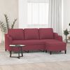vidaXL 3-seater Sofa With Footstool Wine Red Polyester Standard