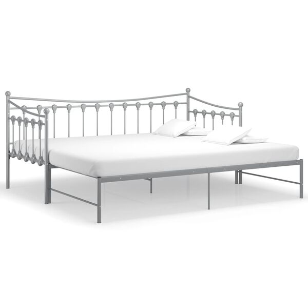 vidaXL Sofa Bed Frame Grey Powder-coated metal
