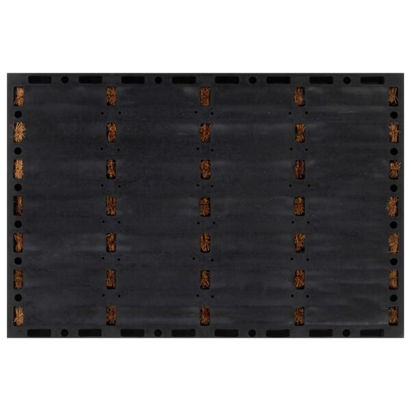 vidaXL Door Mat Black and Brown Rubber and Coir 15.7 x 23.6 in Non-slip