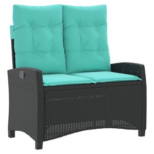 vidaXL Reclining Garden Bench Black, Turquoise