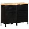 vidaXL Sideboard Rough mango wood with a natural finish and black iron