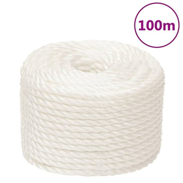 vidaXL Work Rope White 0.55 " 328.1 ' Polypropylene